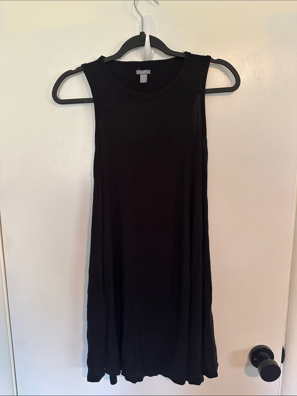 aerie Black Tank Top Dress with Scoop Neck